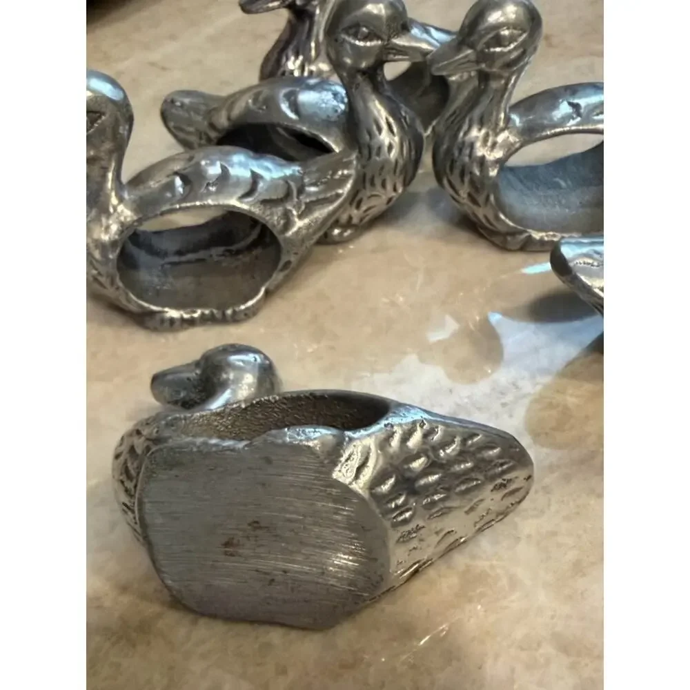 Pewter aluminum duck making rings set of 6